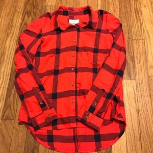 SO Perfect Shirt Flannel Plaid Button Down Sz Med
